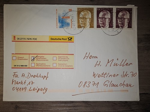 Bund brief freimarke - brief,, gustav